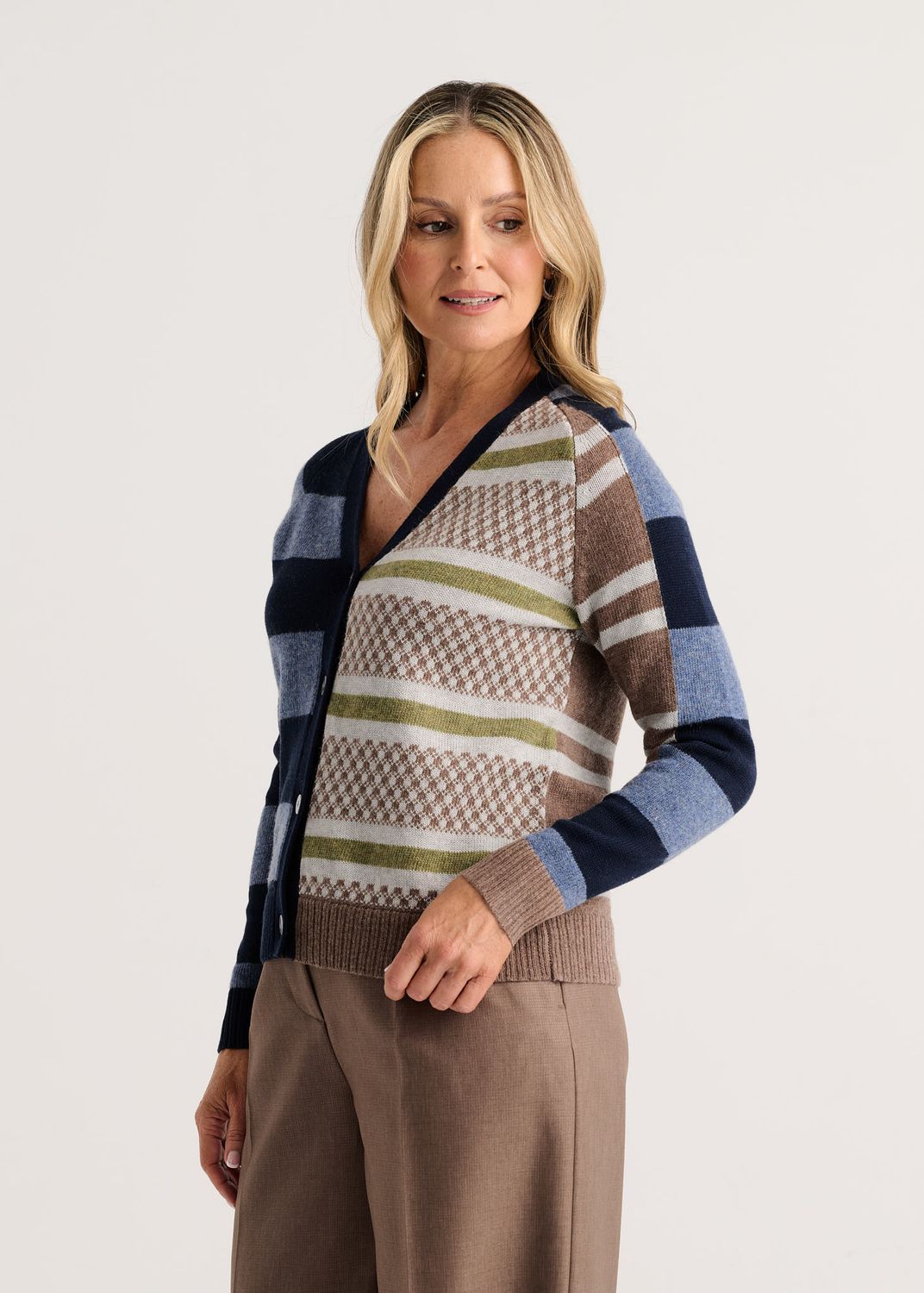 Stripe Meets Check Cardi