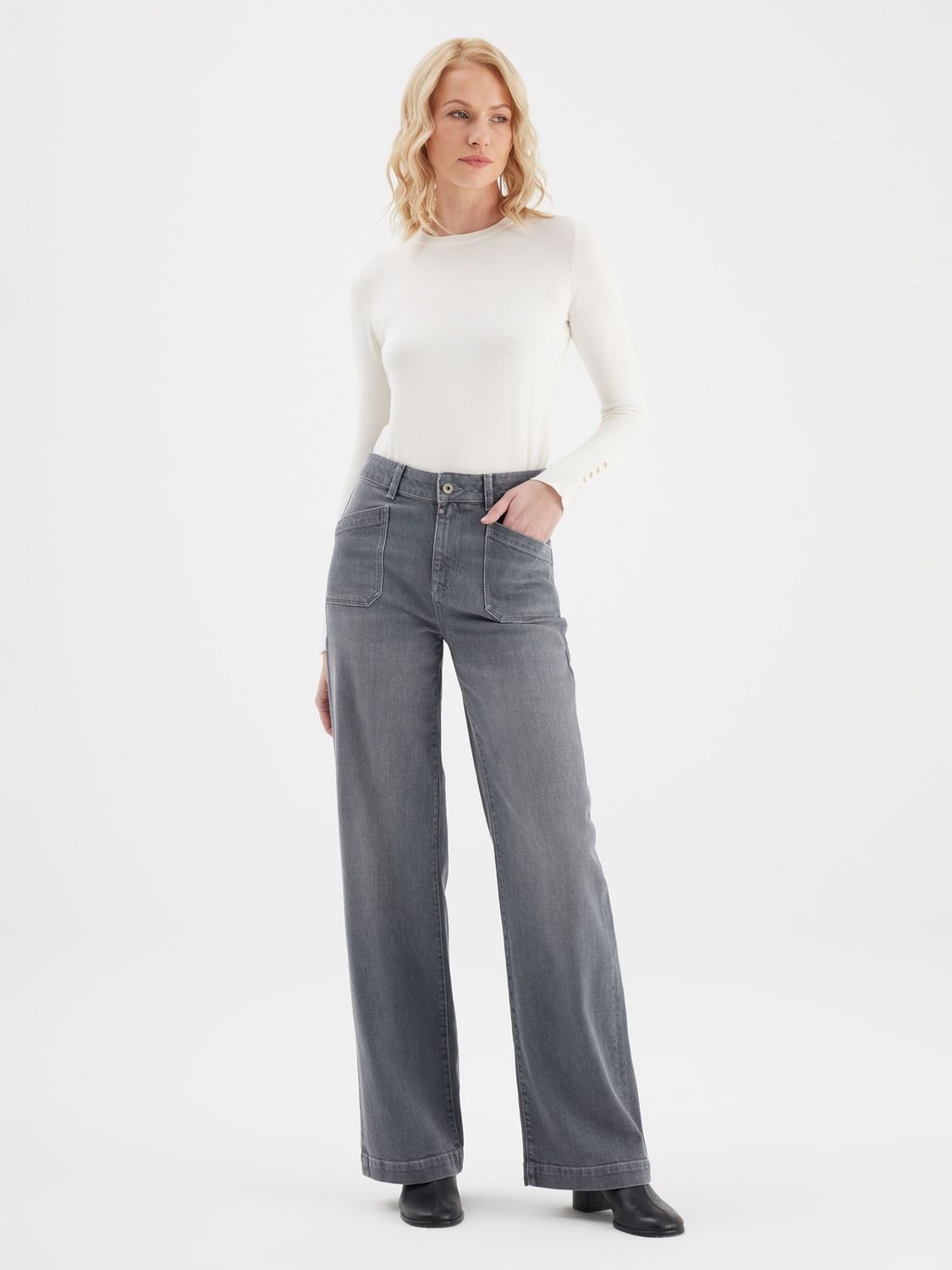Mira Wide Leg, Color: Grey Vt, Size: 26