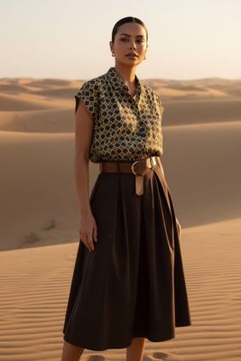 Rok bruin met riem