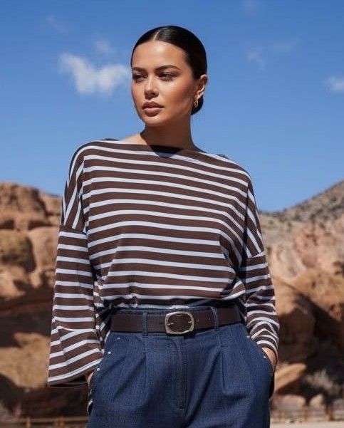 Blouse gestreept blauw