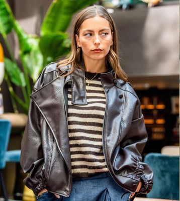 Jas bruin in leatherlook