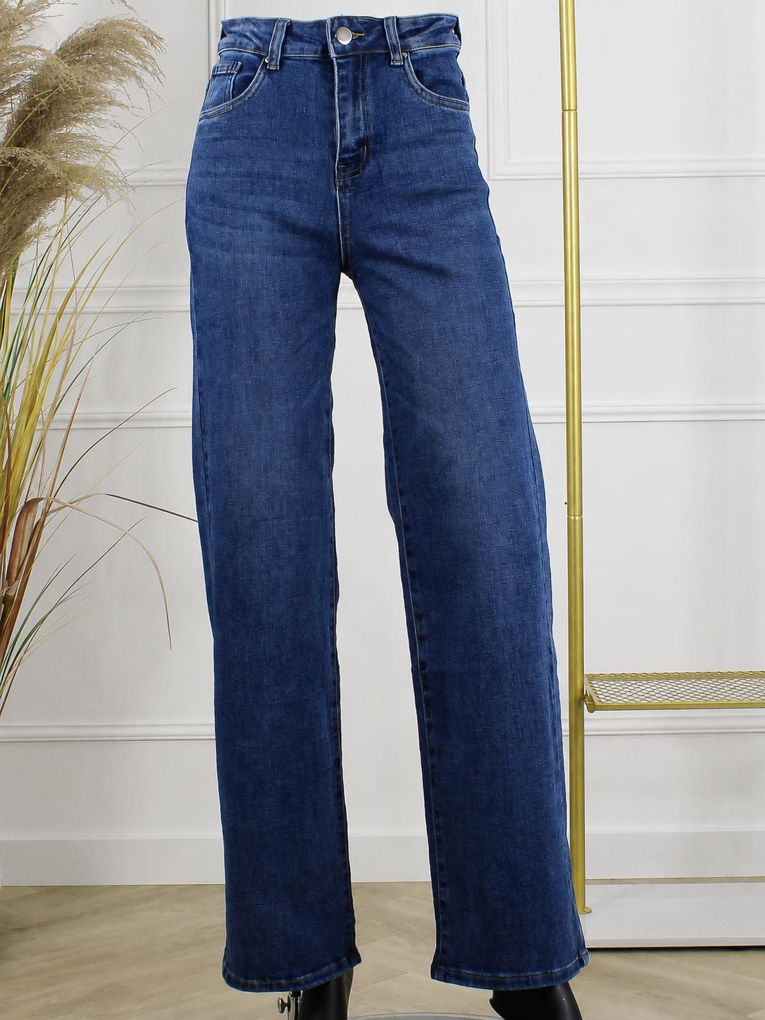 Wide Leg Stretch Jeans – Blauw