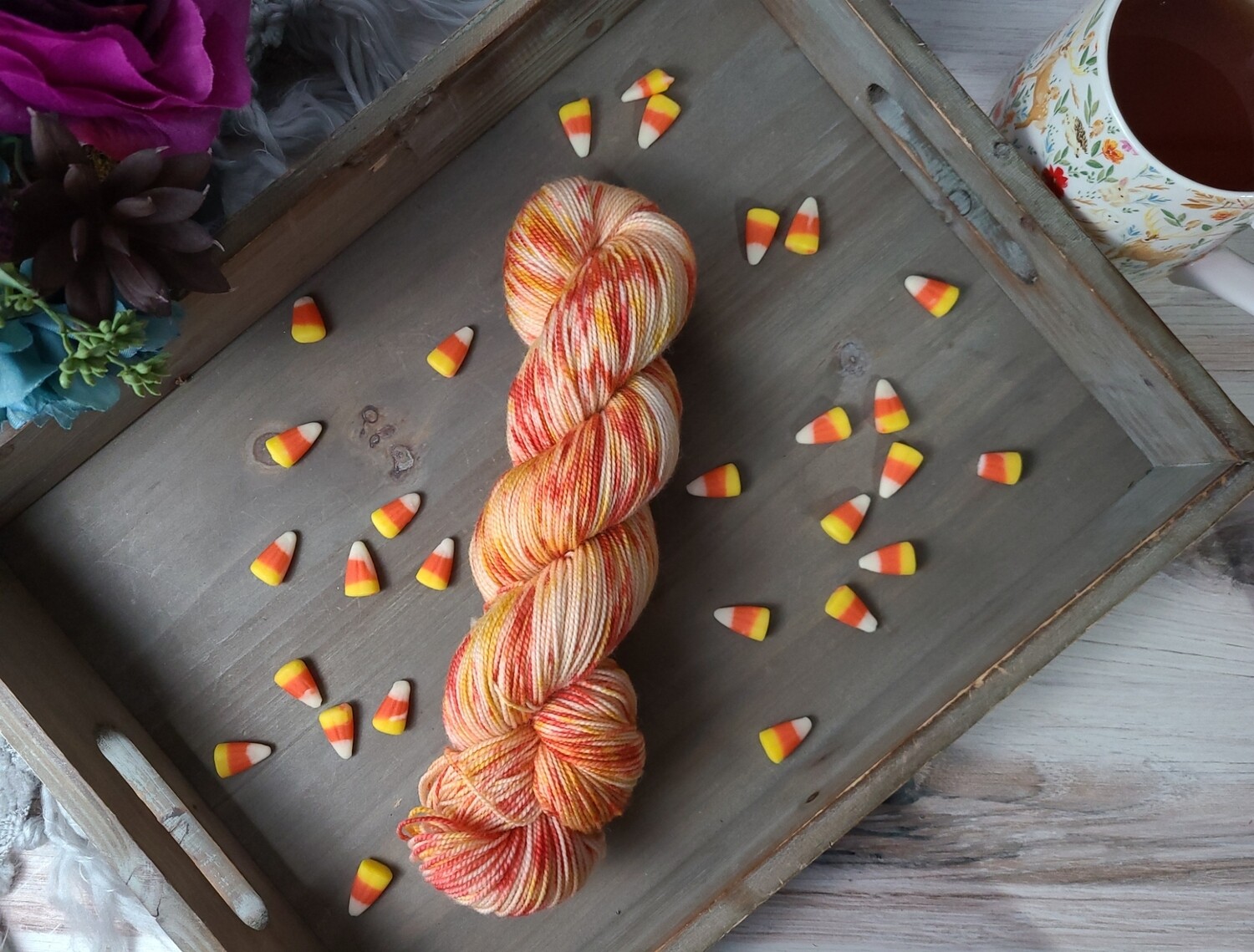 Candy Corn Hand Dyed Yarn