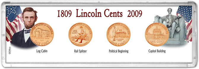 4 Coin Lincoln Cent Holder  - Snap-Tite Holder