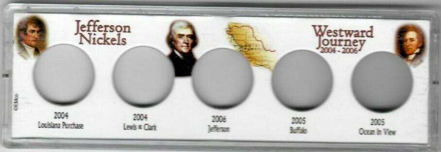5 Coin Westward Journey Nickel Holder - Snap-Tite Holder