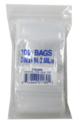 Zip Lock Bag - 3x4 2 Mil - Clear