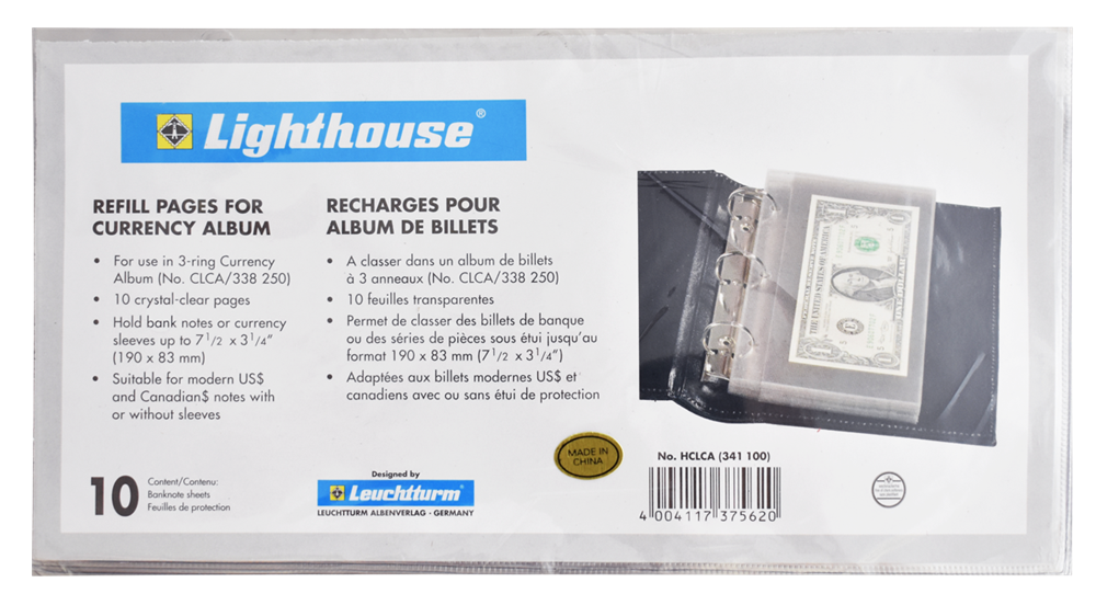 Lighthouse Deluxe Small Currency Album Refill Pages Lighthouse Deluxe Small Currency Album Refill Pages