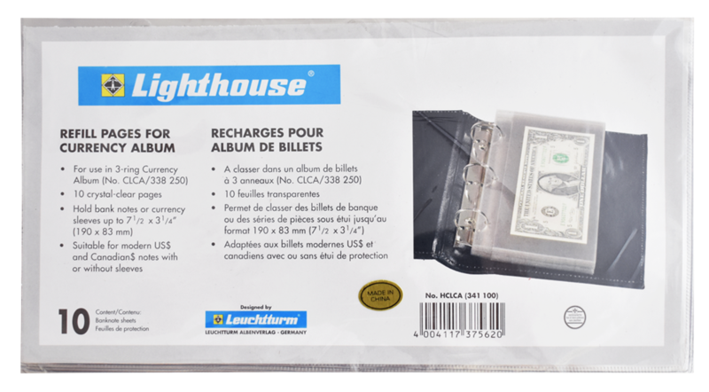 Lighthouse Deluxe Small Currency Album Refill Pages