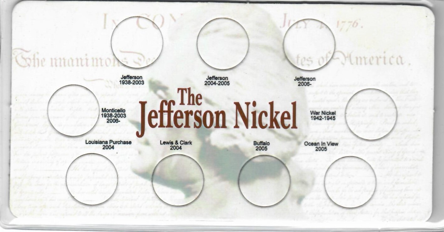 Specialty Sets Card and Sleeve - The Jefferson Nickel; Specialty Sets Card and Sleeve - The Jefferson Nickel;