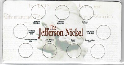 Specialty Sets Card and Sleeve - The Jefferson Nickel;