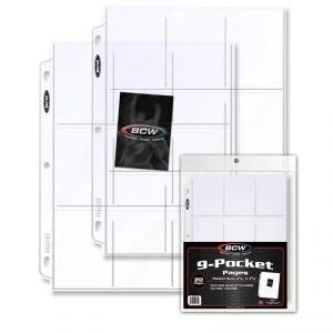BCW Polypropylene Pages -- 9 Pocket - pack of 20 pages