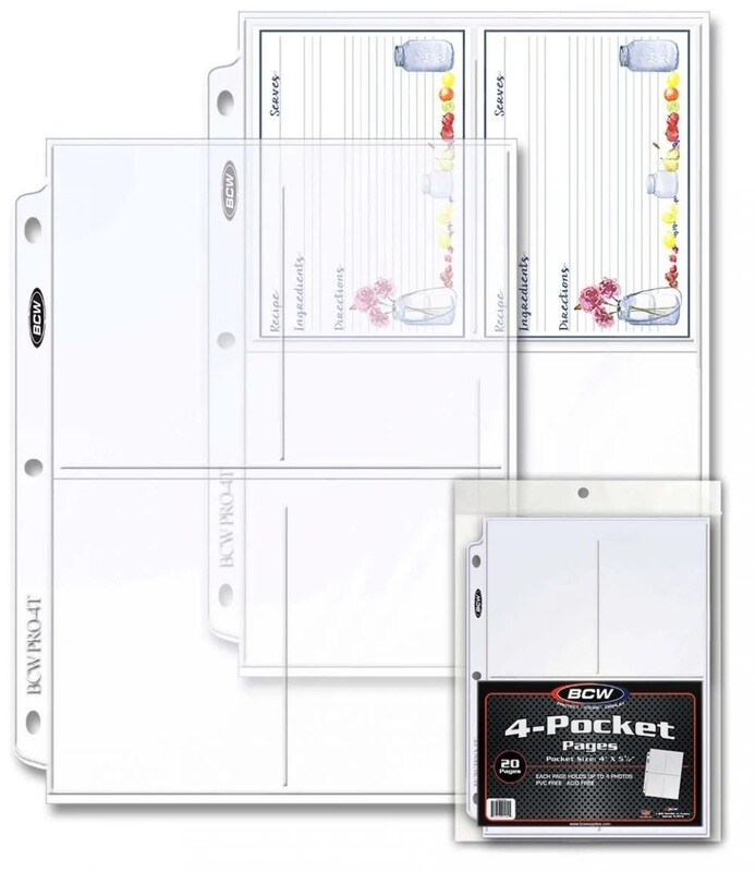 BCW Polypropylene Pages 4-Pocket - pack of 20 pages