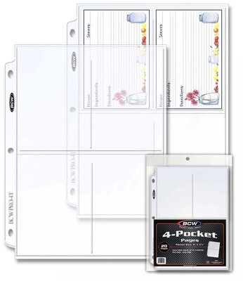 BCW Polypropylene Pages 4-Pocket - pack of 20 pages BCW Polypropylene Pages 4-Pocket - pack of 20 pages