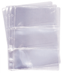 Vinyl - 3 Pocket Currency Notebook Pages - Sold Individually