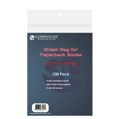 Guardhouse Shield Bag for Paperback Books 5 x 7 3/8 + 2 Guardhouse Shield Bag for Paperback Books 5 x 7 3/8 + 2" Flap