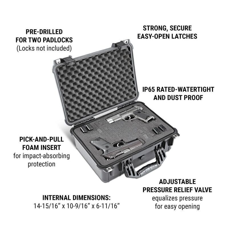APACHE 3800 Weatherproof Protective Case, Large, Black