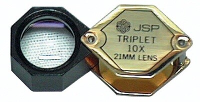 JSP - 10X Hastings triplet jeweler’s loupe - Hexagon - Gold Plated JSP - 10X Hastings triplet jeweler’s loupe - Hexagon - Gold Plated