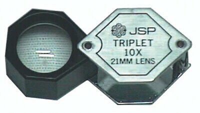 JSP - 10X Hastings triplet jeweler’s loupe - Hexagon - Chrome Plated