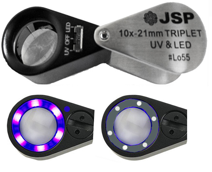 JSP - Triplet LED + UV Loupe ,10X21MM