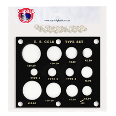 Capital Holder - Gold Type Set Lib. 20, 10, 5, 3, 2.50, Type I,II,III