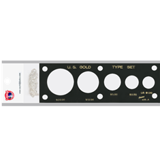 Capital Holder - Gold Type Set 20, 10, 5, 2.50 & LG $