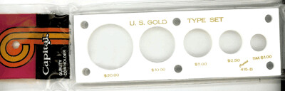 Capital Holder - Gold Type Set 20, 10, 5, 2.50 & SM $