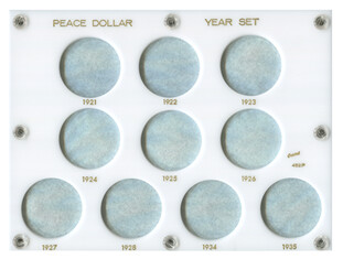 Capital Holder - Peace Dollar Year Set 1921-1935