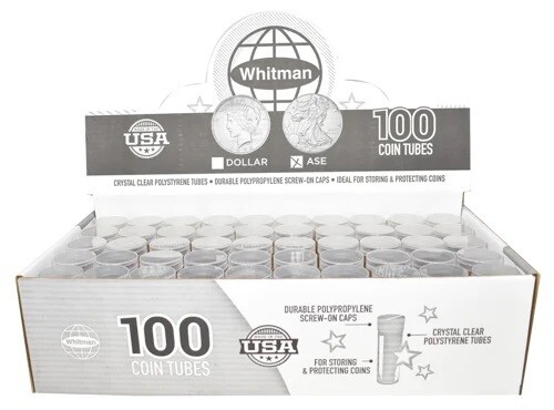 Whitman/HE Harris Round Tubes, Silver Eagle Size - Case Whitman/HE Harris Round Tubes, Silver Eagle Size - Case