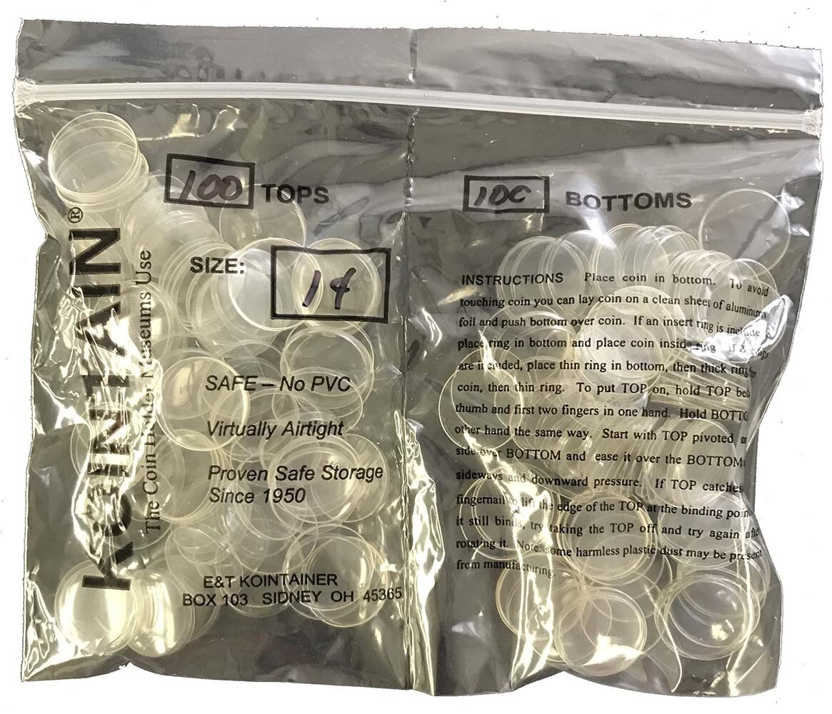 Kointain - Direct Fit - 19mm (Small Cent) Bag of 100 Kointain - Direct Fit - 19mm (Small Cent) Bag of 100