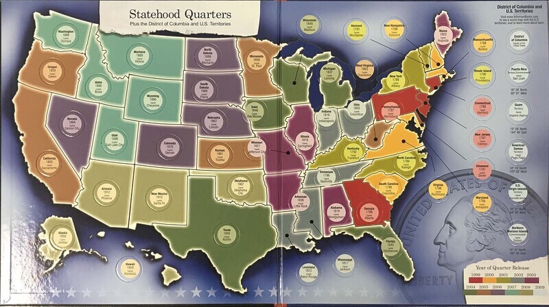 Whitman Statehood Quarters Collector's Map
