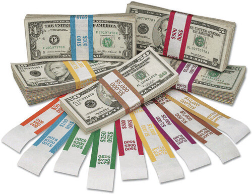 Currency Straps $250 - Green - pack of 100 Currency Straps $250 - Green - pack of 100
