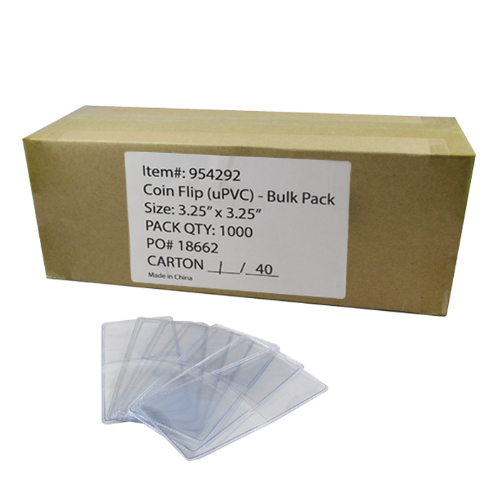 3.25 x 3.25 Coin Flip - Unplasticized Bulk/1000 Pack