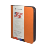 Zipper Binder with 3 Ring Clip - Orange