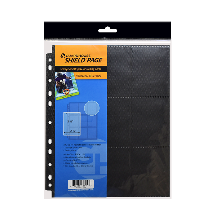 9 Pocket Double-Sided Pages - Black