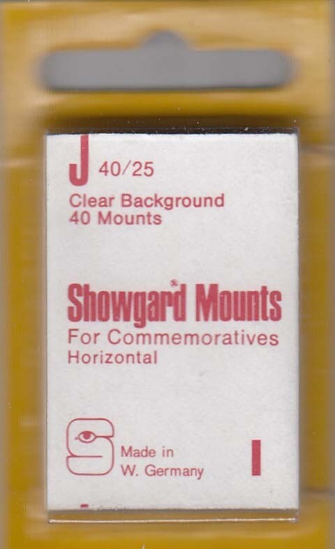Showgard Stamp Mounts: J (40/25) - Clear