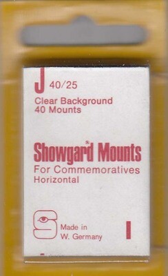 Showgard Stamp Mounts: J (40/25) - Clear Showgard Stamp Mounts: J (40/25) - Clear