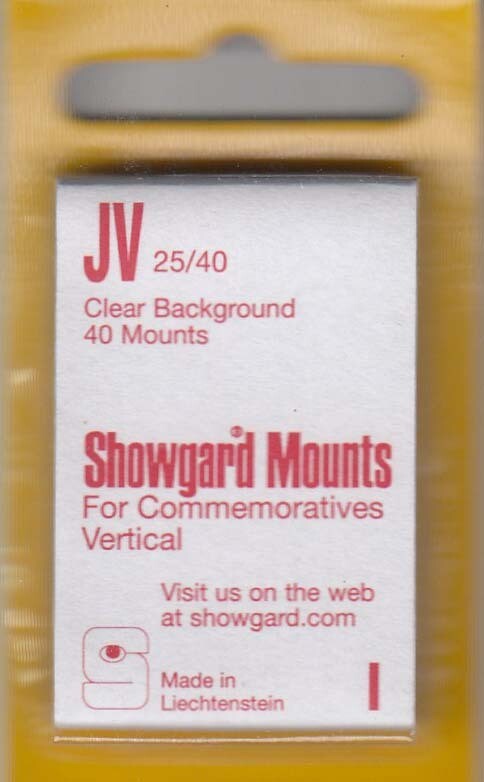 Showgard Stamp Mounts: JV (25/40) - Clear