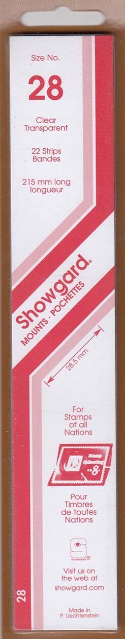 Showgard Stamp Mount Strips: 28mm - Clear