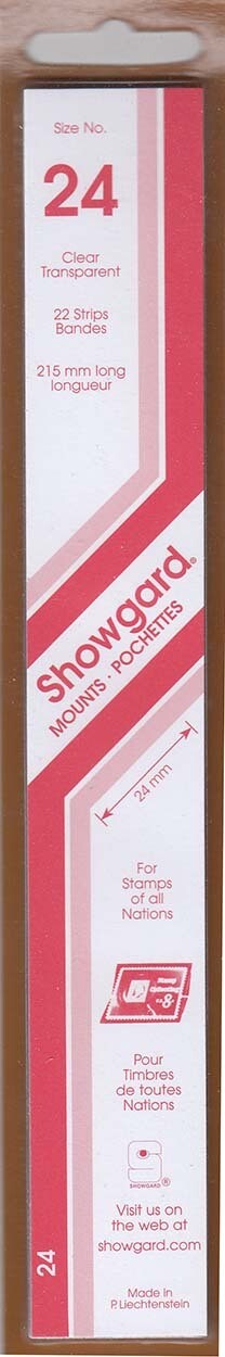 Showgard Stamp Mount Strips: 24mm - Clear