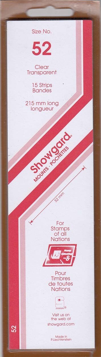 Showgard Stamp Mount Strips: 52mm - Clear
