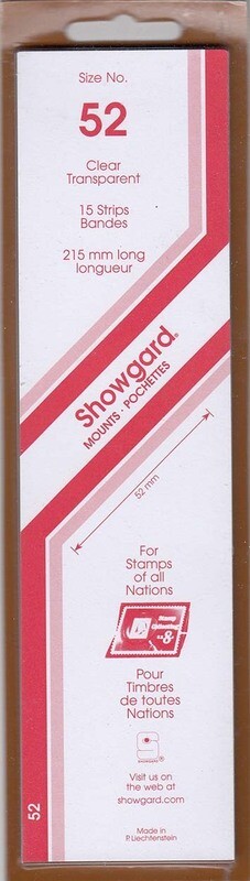Showgard Stamp Mount Strips: 52mm - Clear
