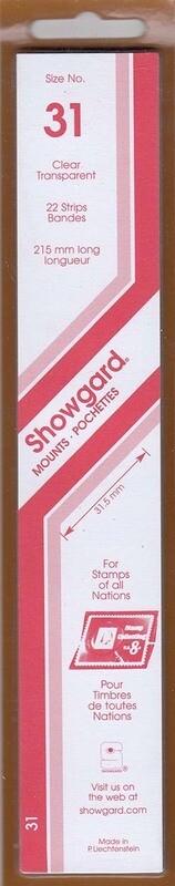 Showgard Stamp Mount Strips: 31mm - Clear
