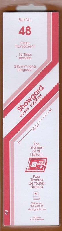 Showgard Stamp Mount Strips: 48mm - Clear