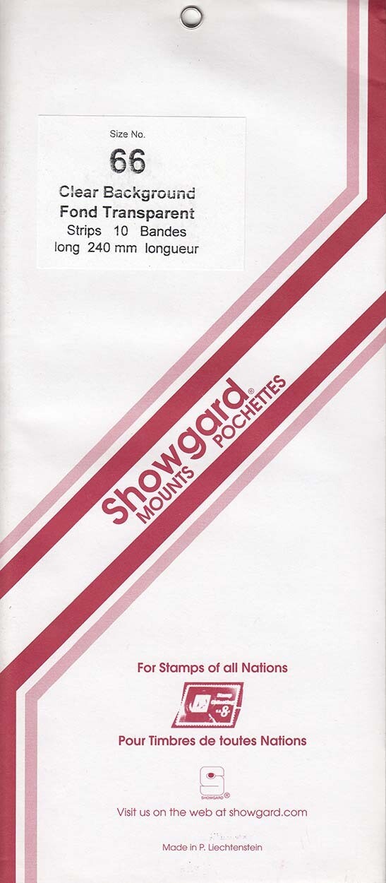 Showgard Stamp Mount Strips: 66mm - Clear