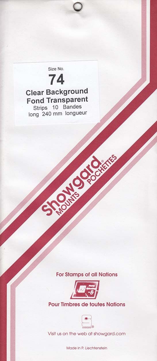 Showgard Stamp Mount Strips: 74mm - Clear