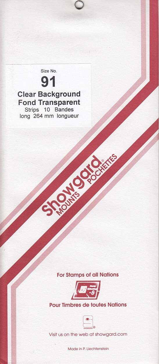 Showgard Stamp Mount Strips: 91mm - Clear Showgard Stamp Mount Strips: 91mm - Clear