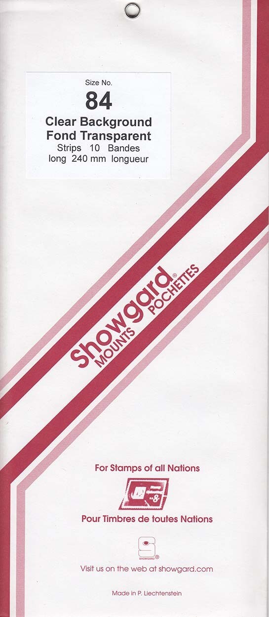 Showgard Stamp Mount Strips: 84mm - Clear