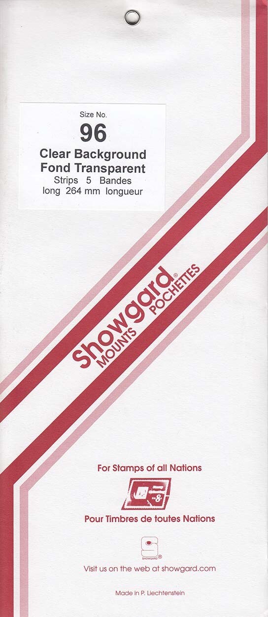 Showgard Stamp Mount Strips: 96mm - Clear