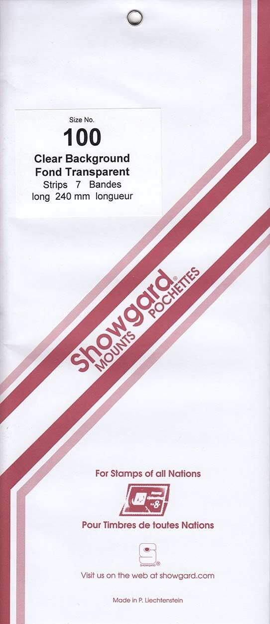 Showgard Stamp Mount Strips: 100mm -Clear Showgard Stamp Mount Strips: 100mm -Clear