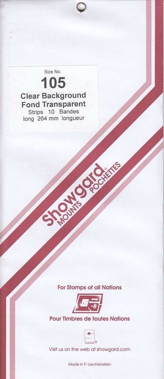 Showgard Stamp Mount Strips: 105mm - Clear